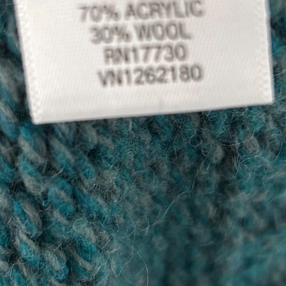 MERONA TEAL SWEATER / SWEATER DRESS BUTTON UP GREEN BLUE SZ LARGE L - Picture 3 of 5